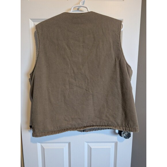 Woolrich Canvas Vest Men's XL Tan Dark Wheat Sherpa Hunting Gorpcore Streetwear - Picture 6 of 9